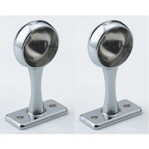 Wickes Standard End Brackets Chrome Plated 25mm 2 Pack