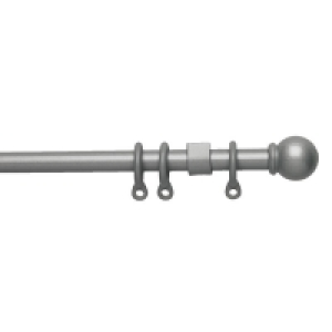 Wilko  Wilko Arezzo Curtain Pole Extendable Satin Silver Effect 150