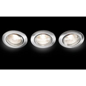 Wickes Halogen Tilt Downlight Brushed Chrome 3 Pack £14.99