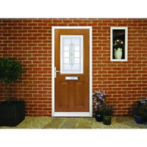 Wickes Avon Composite Door Oak 2 Panel 2100X920mm Right Open