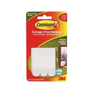 Command Medium Picture Hanging Strips White 6 Pack £3.99