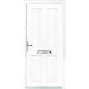 Wickes London Composite Door White 4 Panel 2100X840mm Right