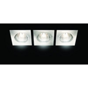 Wickes Fixed Square Downlight Brushed Chrome 3 Pack £14.99