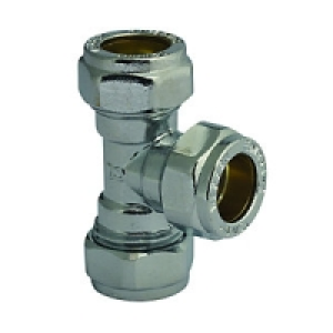 Equal Tee Chrome Compression 22mm