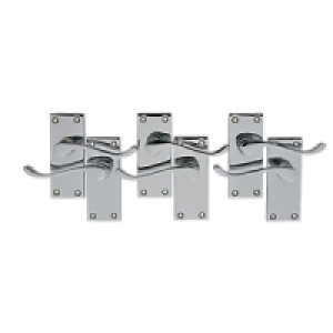 Wickes Monaco Victorian Scroll Latch Handle Set Chrome Finis £26.99