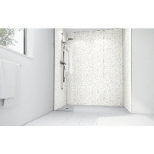 Wickes White Lilly Laminate 1700 x 900mm 3 Sided Shower Pane