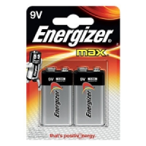 Energizer Max Alkaline Batteries 9V 2 Pack &pound;3.99