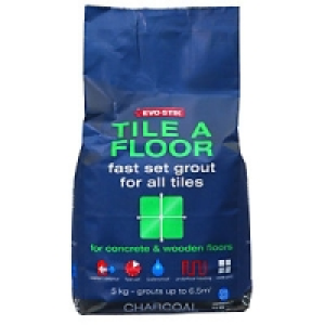 Evo-Stik Tile A Floor Fast Set Grout Charcoal 5kg £4.99