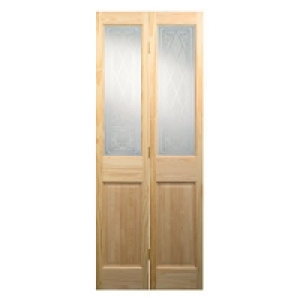 Wickes Skipton Internal Bi-fold Door Clear Pine Glazed 4 Pan £81.99