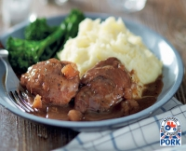 British Pig Cheeks in Red Wine Gravy