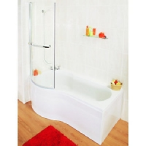 Wickes Misa Compact Shower Bath Left Hand White 1500mm