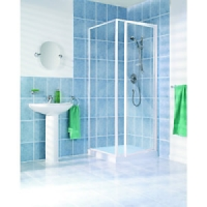 Wickes Pivot Shower Enclosure Door & Side Panel White Frame