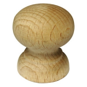 Wickes Shaped Knob Beech 33mm 4 Pack