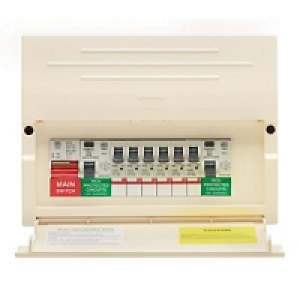 MK 8 Way Populated Consumer Unit 2 x 63A RCD+6 MCB