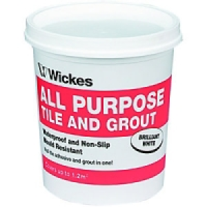 Wickes All Purpose Wall Tile Adhesive & Grout White 1L £6.99