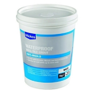 Wickes Waterproof Wall Tile Grout White 1kg £6.99