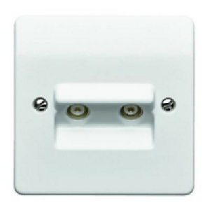 MK Twin Coaxial TV/FM Socket K3523RPWHI