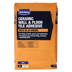 Wickes Ceramic Tile Adhesive Grey 25kg &pound;17.99