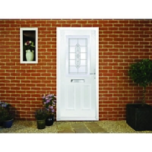 Wickes Avon Composite Door White 2 Panel 2100X840mm Left Ope