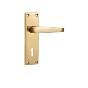 Wickes Rome Victorian Straight Lock Handle Polished Brass Fi
