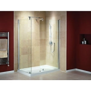 Wickes Walk-In Shower Enclosure Curved Panel with Silver Eff