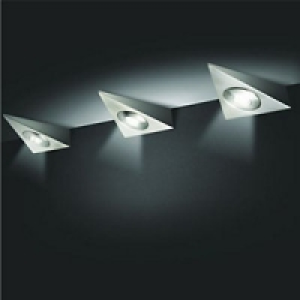 Wickes Bondi LED Under Cabinet Downlight Brushed Chrome 3 Pa