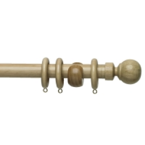 Wilko  Wilko Curtain Pole Natural Wood Effect 150cm x 28mm
