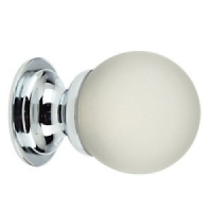Wickes Frost Glass Knob Chrome 30mm 4 Pack