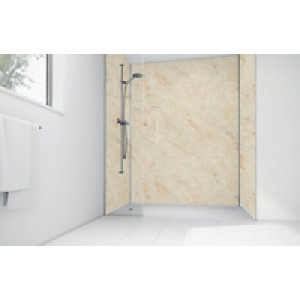 Wickes Natural Calacatta Laminate 1700x900mm 3 Sided Shower