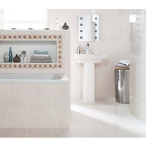 Wickes Beige Matt Travertine Mosaic Border Tile 71x293mm £19.99