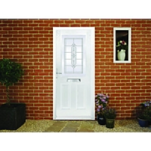 Wickes Avon Composite Door White 2 Panel 2100X840mm Right Op