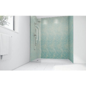 Wickes Blue Reef Gloss Laminate 1700x900mm 3 sided Shower Pa