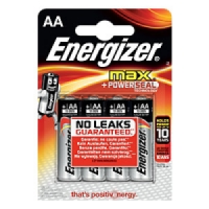 Energizer Max Alkaline Batteries AA 4 Pack £3.49
