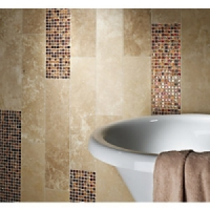Wickes Red Stone Optic Mix Mosaic Tile 300 x 300mm