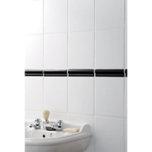 Wickes Black Gloss Ceramic Wide Rail Border Tile 200x50mm £14.99