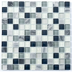 Wickes Blue Blanco Glass Mix Mosaic Tile 300 x 300mm
