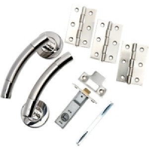 Wickes Sydney Round Rose Latch Handle Set Satin & Polished S £48.59