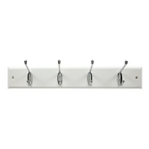 Wickes Hat and Coat Hook Rack White & Chrome Plated