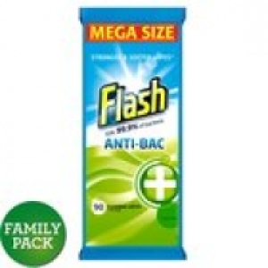 Flash Antibacterial Cleaning Wipes 90 per pack &pound;2.00
