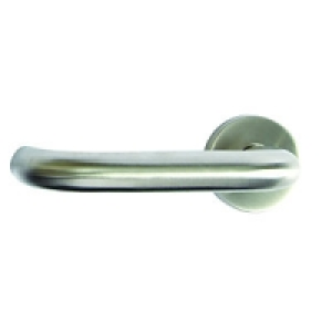 4Firedoors Round Bar Rose Latch Handle Satin Stainless Steel