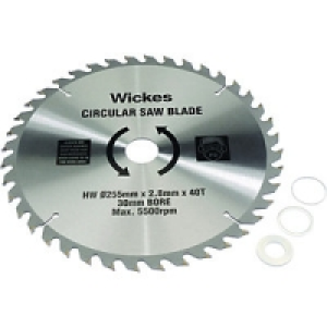 Wickes 40 Teeth Fine Cut Circular Saw Blade 255x30mm