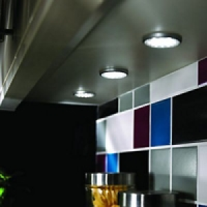 Wickes Flat LED Kitchen Spotlight Set Satin Stainless Steel