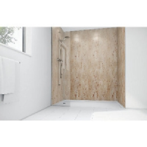 Wickes Brushed Nickel Laminate 1700x900mm 3 sided Shower Pan