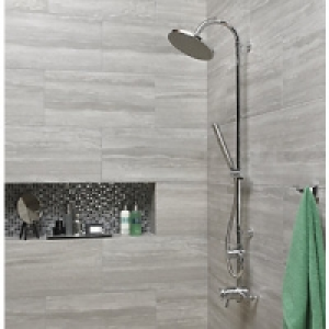 Wickes Eden Grey Glazed Porcelain Floor & Wall Tile 300x600m