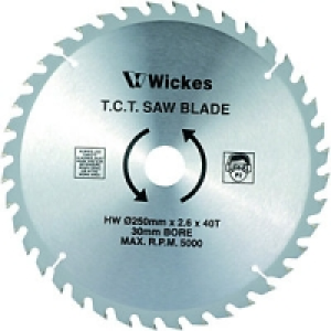 Wickes 40 Teeth Medium Cut Circular Saw Blade 250x30mm £29.99