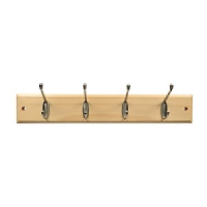 Wickes Light Duty Hook Rail Pine/Nickel 450mm £9.49