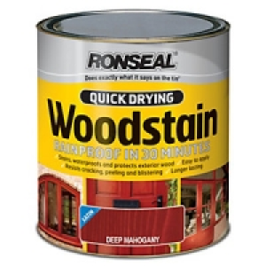 Ronseal Quick Drying Woodstain Satin Deep Mahogany 750ml