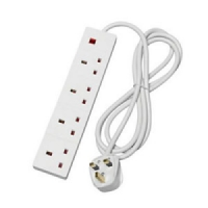 SMJ 4 Way 13 Amp Trailing Socket 2 Meter Neon £4.00