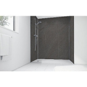 Wickes Laminate Shower Panel Kit Solar Grey 1200x900mm 3 sid