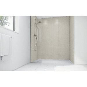 Wickes White Cotton Gloss Laminate 1700x900mm 2 sided Shower